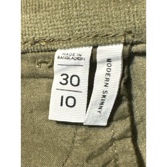 Loft Womens Olive Green Corduroy Pants With Zipper Ankle Details Size 30 - Picture 7 of 8